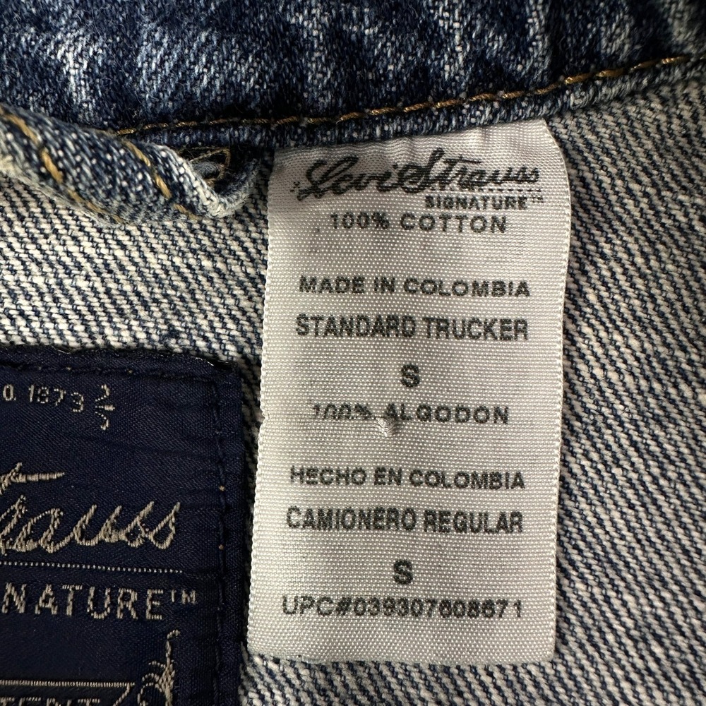 Vintage Levi Strauss Signature Denim Trucker Jacket Sz S Gorpcore Workwear Indie - Picture 4 of 14